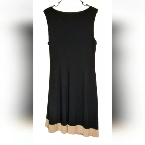 Anne Klein Womens Dress Black A Line Sleeveless Lined Ruched Stretch Size 14 - Picture 2 of 6